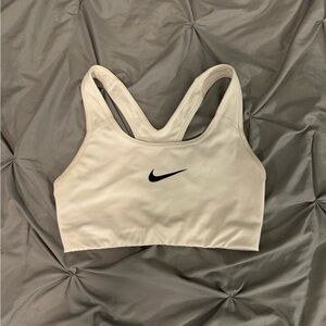 white nike dri fit sports bra
